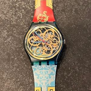 1990 Vintage Swatch Watch, STUCCHI, GN107